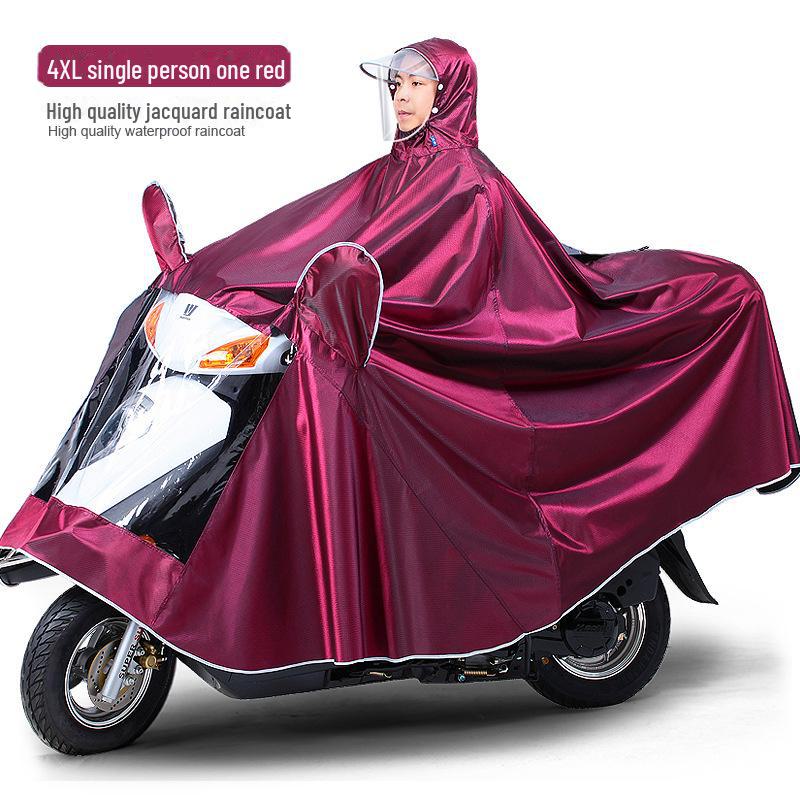 Double Electric Car/Motorcycle Raincoat - Thickened, Enlarged Jacquard for Two Adults