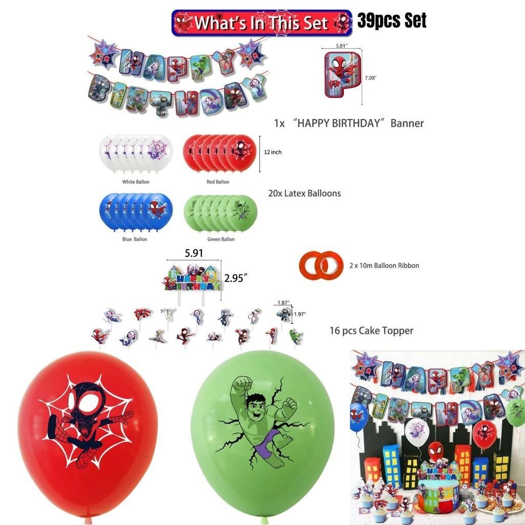 Sorprendi i tuoi amici con Decorazioni per Feste di Spider-man Bandierine Palloncini E Topper per Torta