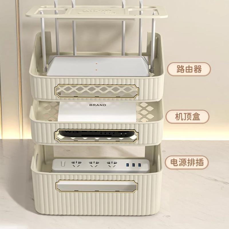 WiFi Router Storage Box TV Set-Top Box Holder Home Office Living Room Cable Organizer Modem Socket Storage Rack