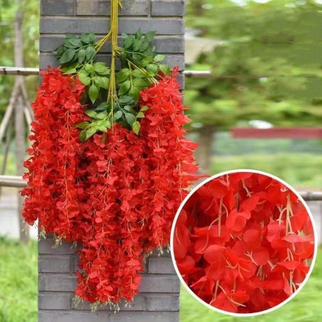 

12 шт./компл., искусственные цветы, шелковая лоза глицинии, подвесной цветок для свадьбы, сада, цветочный DIY, декор для гостиной и офиса 6Pcs