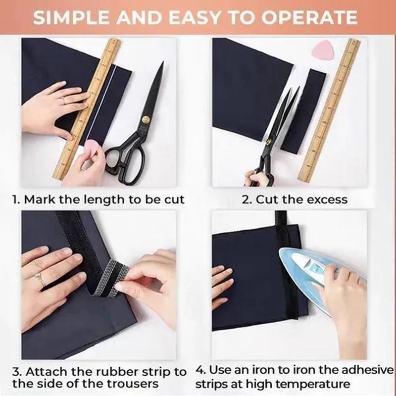 3/5/10M Pasta Autoadesiva per Pantaloni Stirabile Bordo Pantaloni Accorcia Ripara Pantaloni per Abbigliamento Jeans e Pantaloni Jeans Abbigliamento Cucito Fai da Te Tessuto