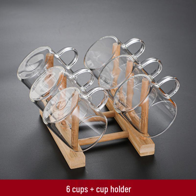 High-Temperature Resistant Glass Fiber Leak-Proof Tea Set: Thickened Borosilicate Glass Gongfu Teapot & Cups