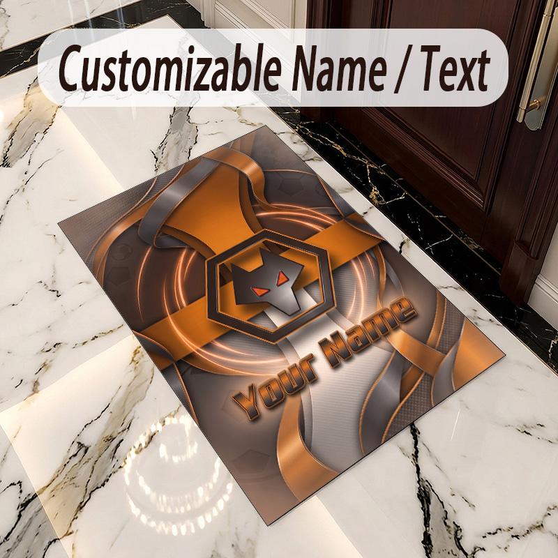 Crystal Velvet Rug Wolverhampton Wanderers Football Print Custom Name Text Floor Mat Home Decor