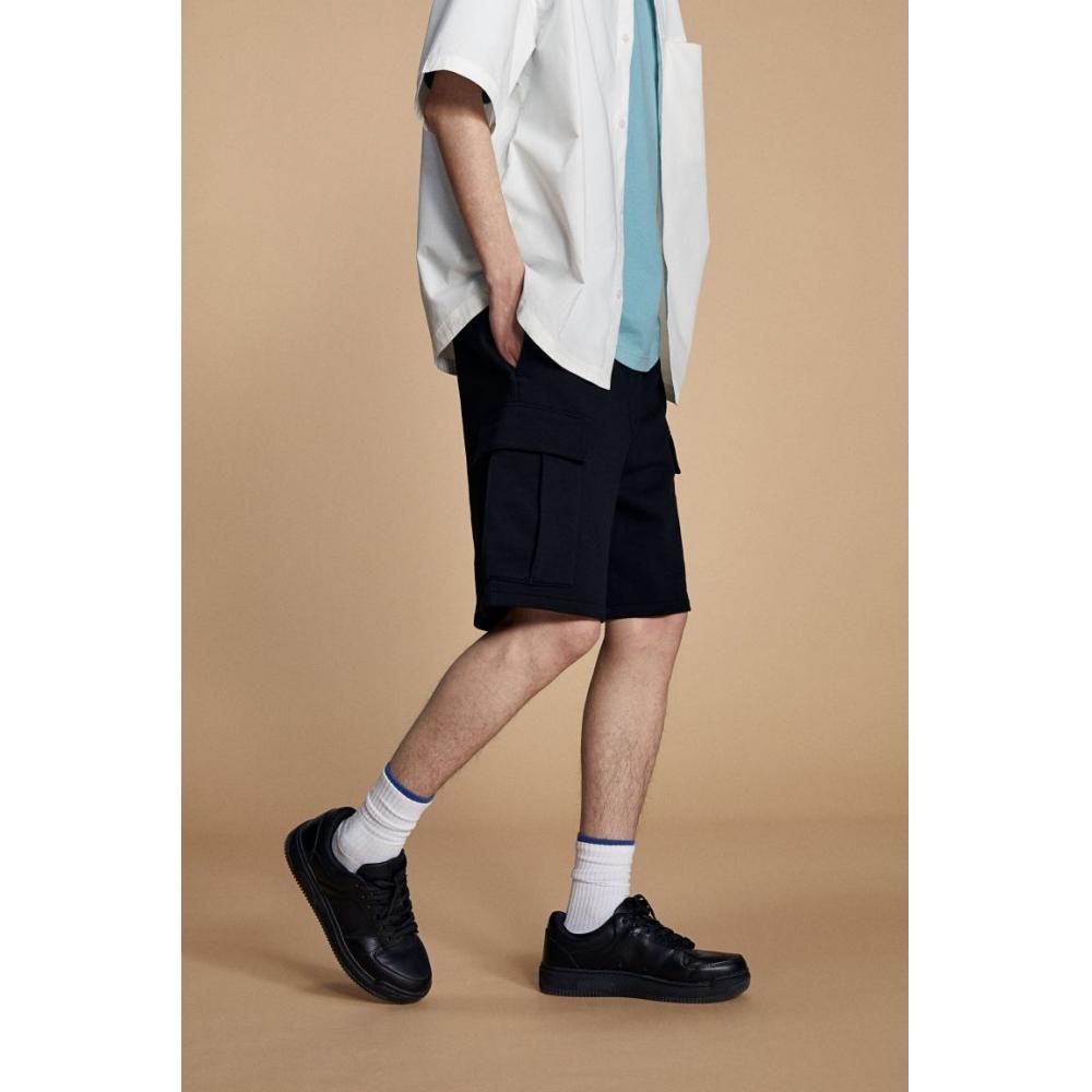 H M Loose Fit Cargo Sweat sHorts Black