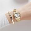 Luxury Women's Fashion Square Watches Gold Alloy Strap Ladies Quartz Wristwatches Qualities Female Roman Scale Clock