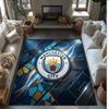 Manchester City Printed Flannel Area Rug Non Slip Soft Polyester Floor Carpet Indoor Decor Mat for Bedroom Living Room Sofa