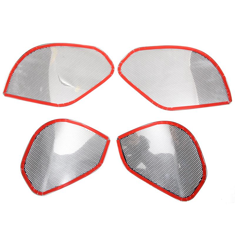 For Jaguar F-Pace f pace x761 2016 Aluminum Alloy Silver Car Door Speaker Cover Decorative Sticker Car Accessories