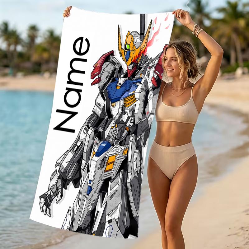 Customizable personalized beach towels Mobile Suit Gundam themed designs.Suitable for the beach, yoga, sports;ideal as beach accessories