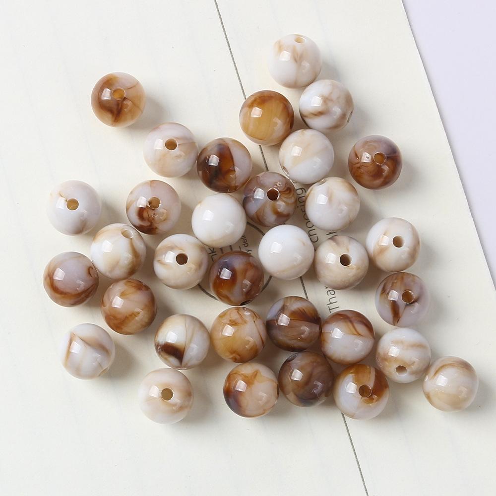 6-12Mm Imitation Natural Stone Acrylic Round Beads Loose Beads Diy Bracelet Necklace Jade Beaded Bracelet Jewelry Accessories