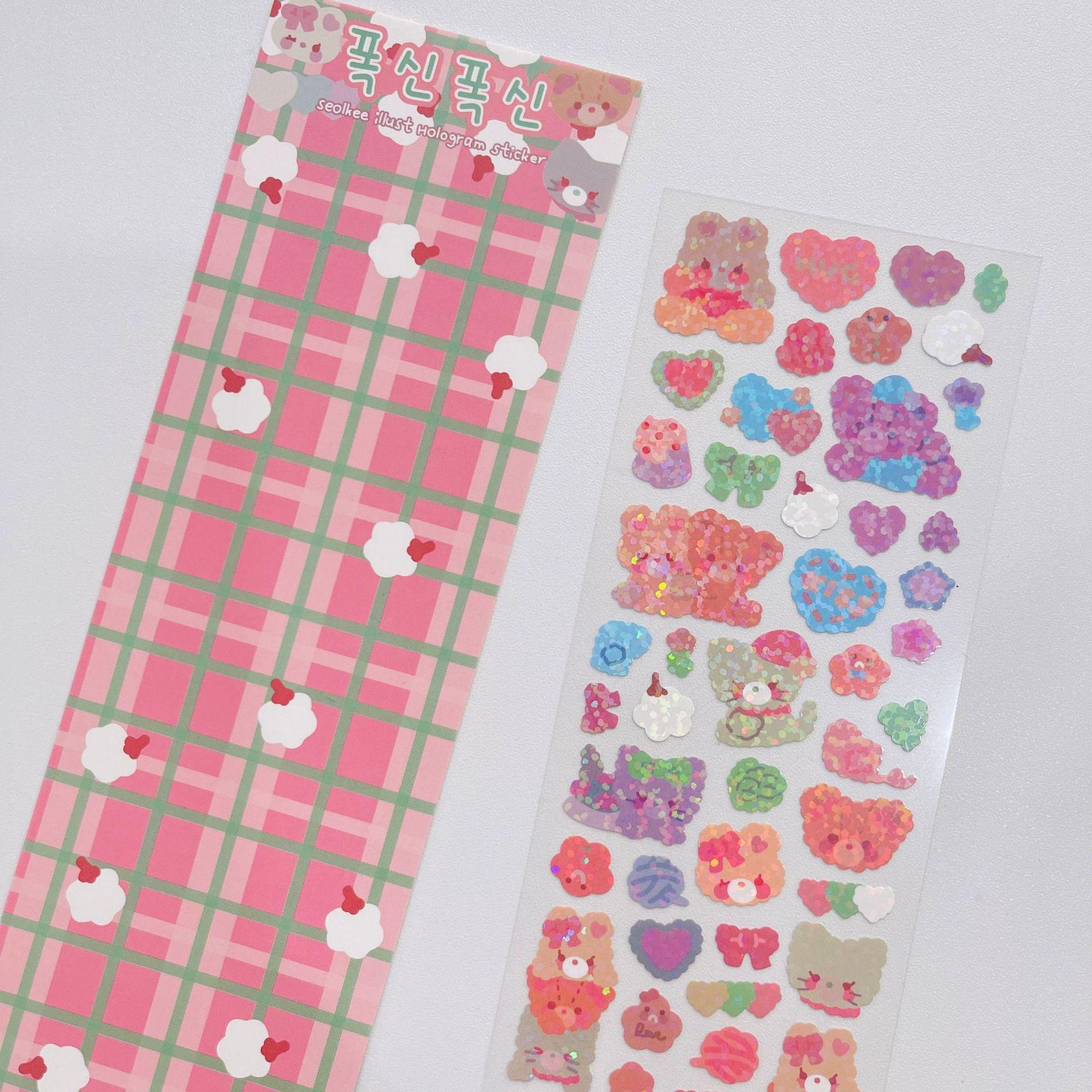 

Корейская популярная лазерная наклейка Goo Card Декоративный материал DIY наклейка PET прозрачная нижняя водонепроницаемая наклейка