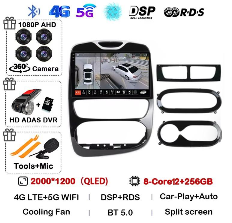 Android 14 Carplay Auto WIFI+4G For Renault Clio 3 4 2012 - 2015 2016 - 2018 Car Radio Multimedia Video Player Stereo Audio GPS