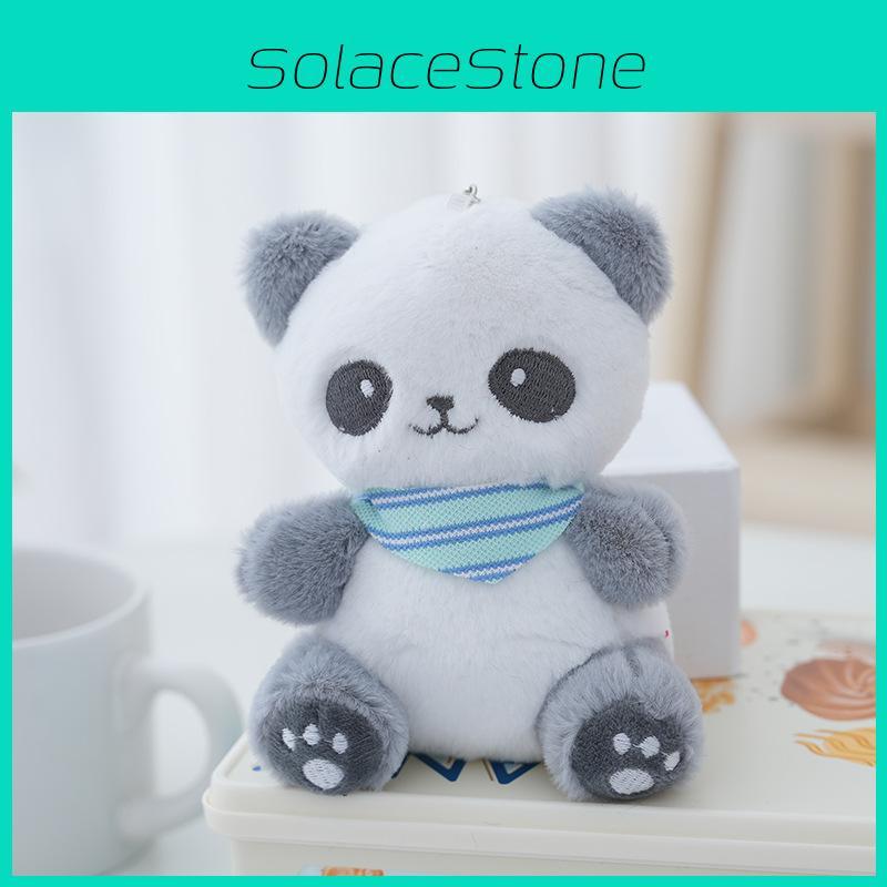 Charming Panda Plush Keychain Doll Fluffy Backpack Ornament Gift Idea