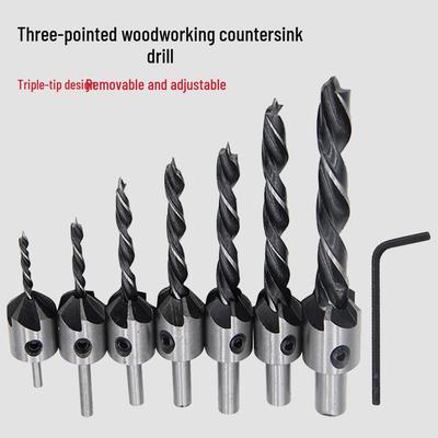 Three-Point Woodworking Countersink Drill Bit Set