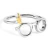 Sterling Silver Lightning Bolt & Glasses Ring Small