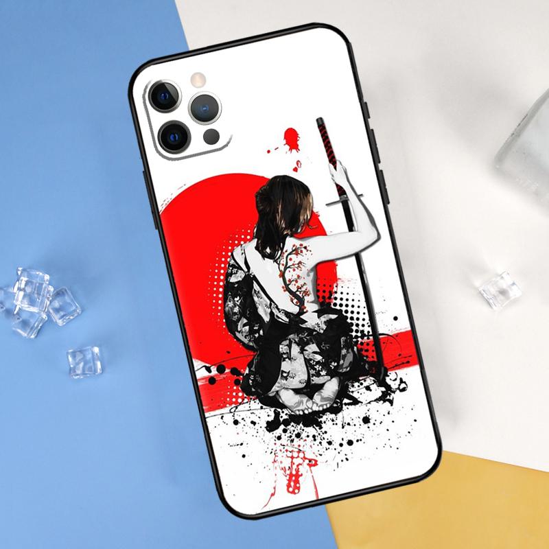 Japanese Samurai Ninja Phone Case For iPhone 15 Pro 16 Pro 11 13 14 Pro Max 12 Mini XR 16 15 Plus 16e Cover Shell