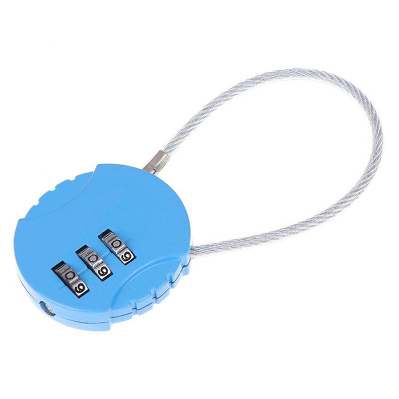 

3 Dial Digit Password Combination Padlock Suitcase Luggage Metal Code Lock Mini Coded Keyed Anti-Theft Locks 4*4cm синій