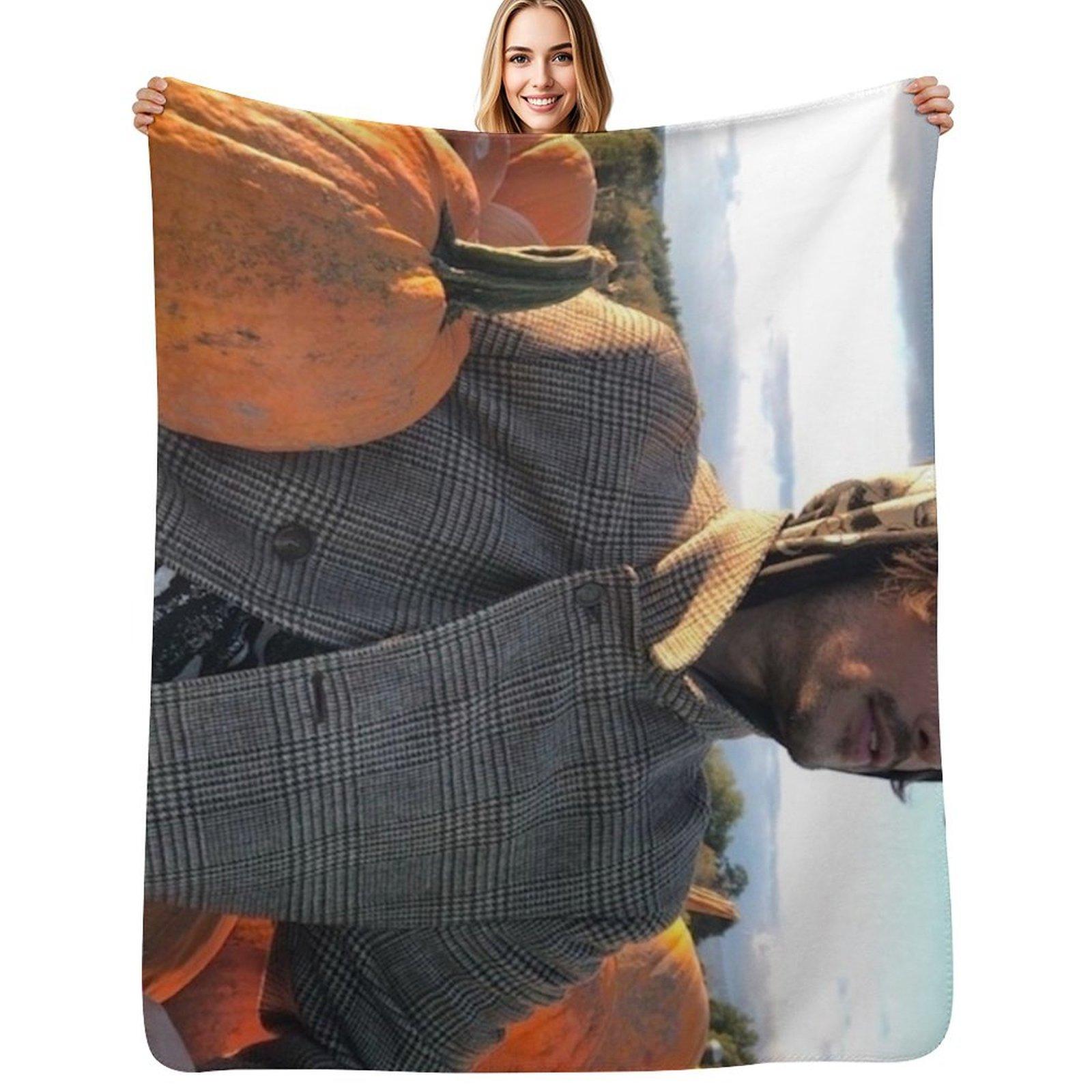 MGG with Pumkins Throw Blanket Stylish Couch Blanket for Home Living Room Size: 75*100cm, Weight: 230 GSM