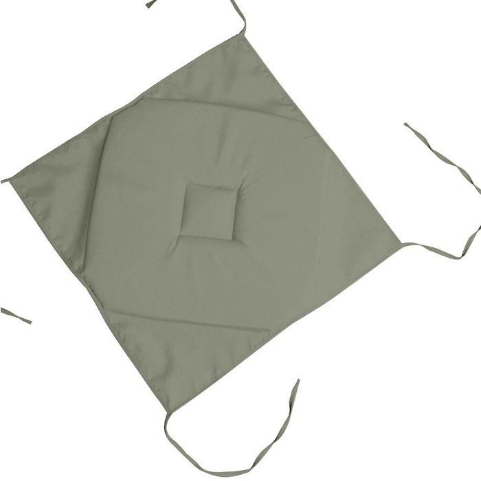 Galette de chaise - EDEN - 4 rabats - 40 x 40 cm - sauge - finitions avec biais