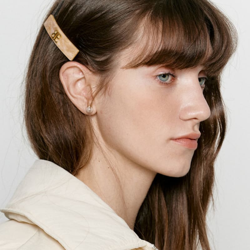 

BEMUSE MANSION Bemuse hair clip - 2colors Beige marble