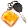 Magen wird jedes Mal knurren, wenn Sie den Toast Lebensmittelmuster Schlüsselanhänger niedlich lustig Souvenir Geschenk 271OK [Kokosnuss Zubehör] Ihr es (Marmelade)