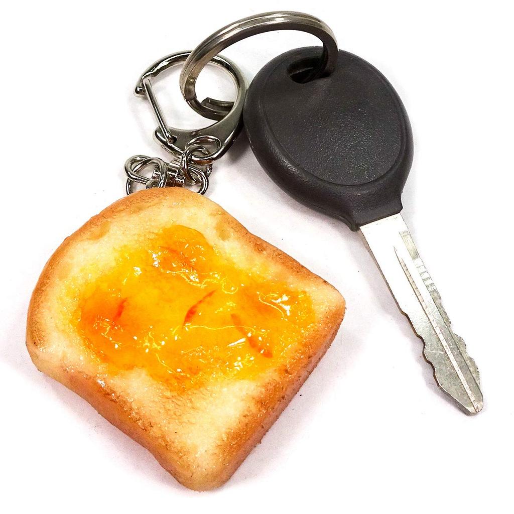 Magen wird jedes Mal knurren, wenn Sie den Toast Lebensmittelmuster Schlüsselanhänger niedlich lustig Souvenir Geschenk 271OK [Kokosnuss Zubehör] Ihr es (Marmelade)