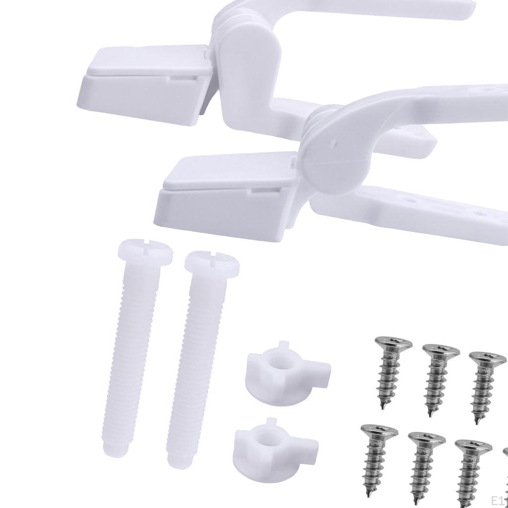 2x Toilet Seat Hinge Fixings Lid Hinges Top Fixture Nuts Screws Repair Tools Bathroom