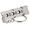 Outdoor Stainless Steel Emergency Survival High Decibel Double Tube Whistle with Keychain