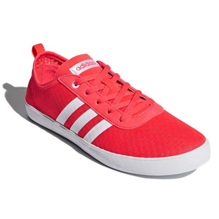 Adidas Neo Fabric Breathable Durable Non-Slip Low-Top Skate Shoes Women Sneakers Red DB0166