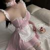 Erotic Lingerie Sexy Maid Steel Tray Gathering Uniform Seductive Maid Role-playing Pajama Set 1315