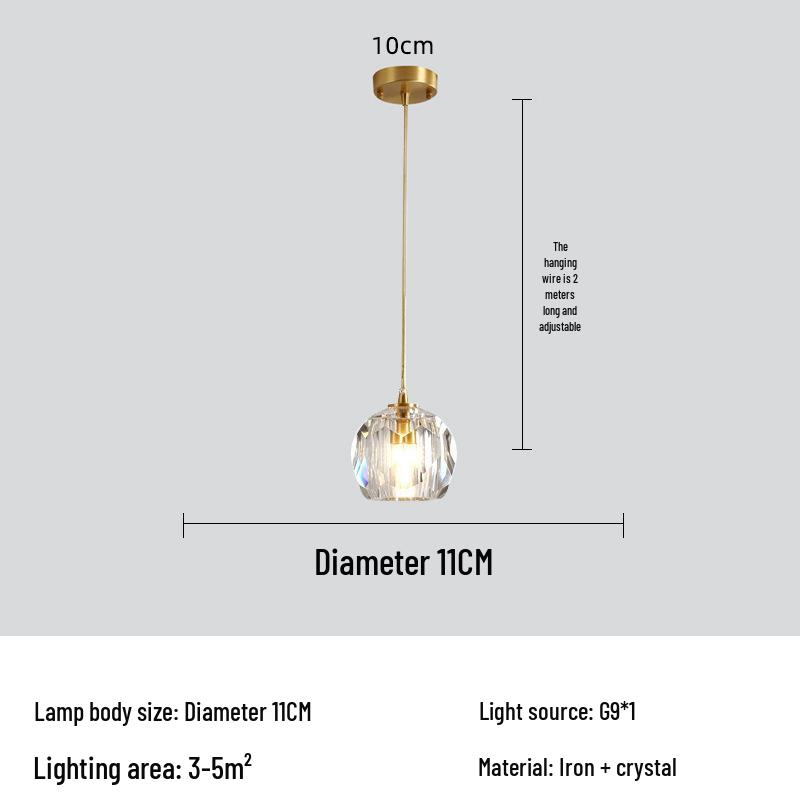 Luxury Crystal Bedside Hanging Lamp: Modern High-End Design for Bedroom or TV Wall