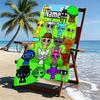 Custom Name Personalized Sprunki Game Print Beach Towel, for Trip Camping Beach Party Home Decor, Birthday Gift for Family & Friends