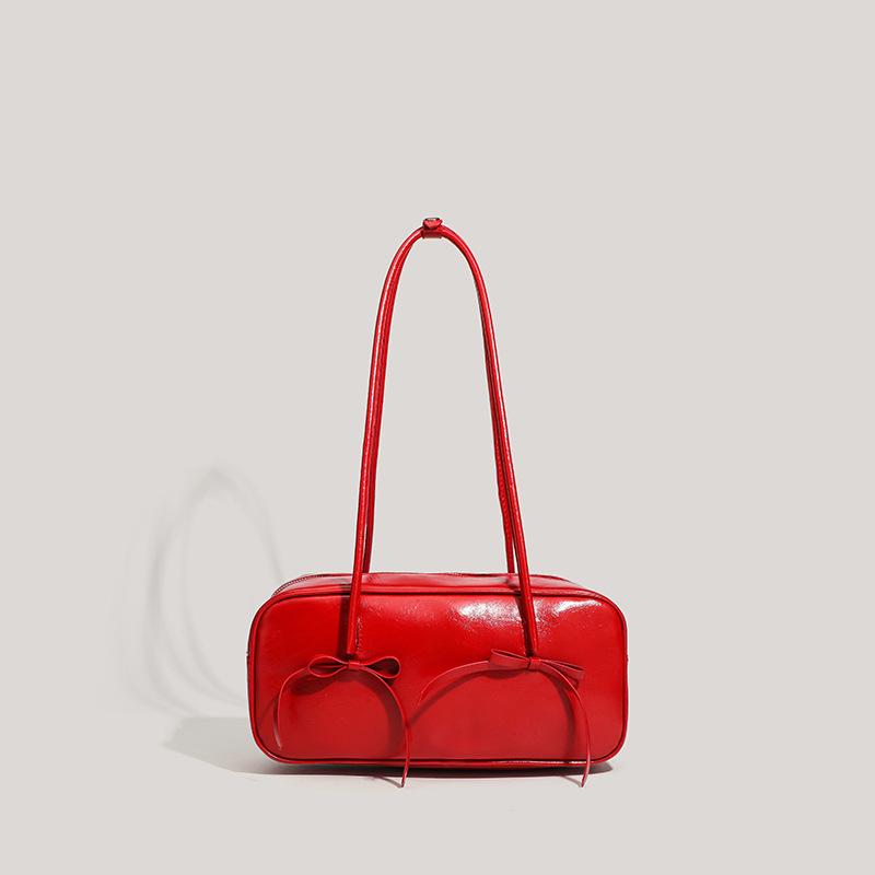 

Autumn and winter retro high-end texture fashion versatile shoulder bag niche design bow