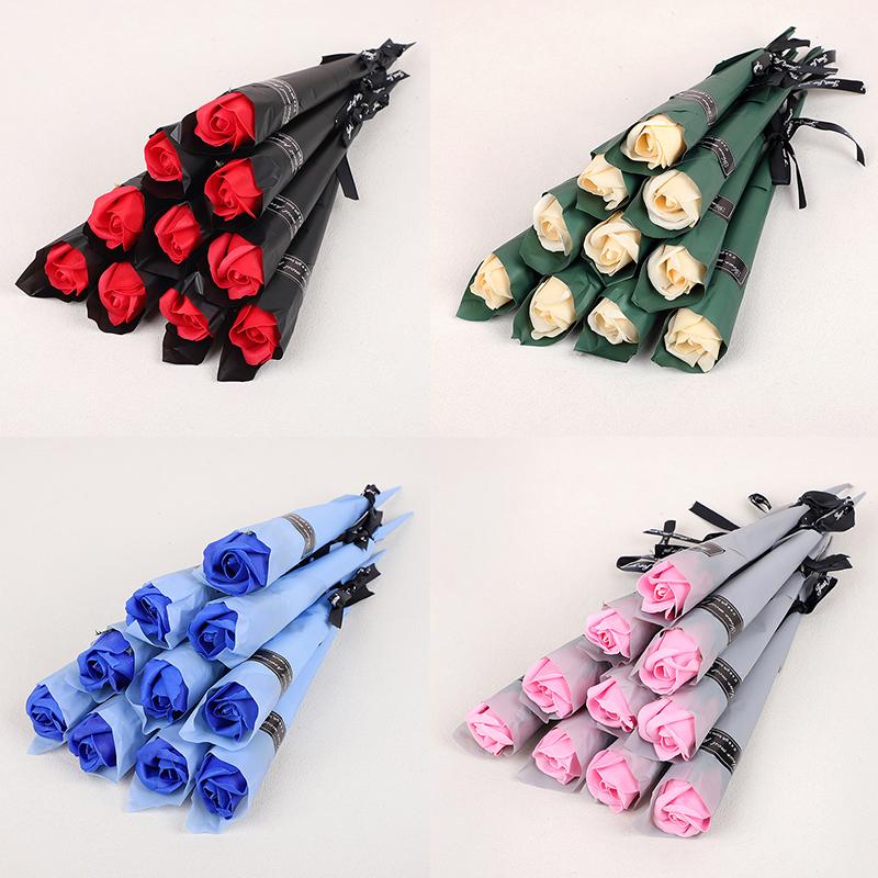 5-20pcs Soap Rose Artificial Flower Valentines Day Gift Wedding DIY Flower Bouquet Birthday Party Gift for Guests Eternal Rose