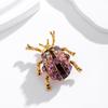 Beetle Brooch Pin Sparkling Purple Pink Crystal Lapel Pin Brooches Fashion Jewelry For Daily Party Banquet Present