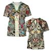 Summer Round Neck 3D Animal Patterns Print Top Fashionable Casual Short Sleeved Men's T-shirts