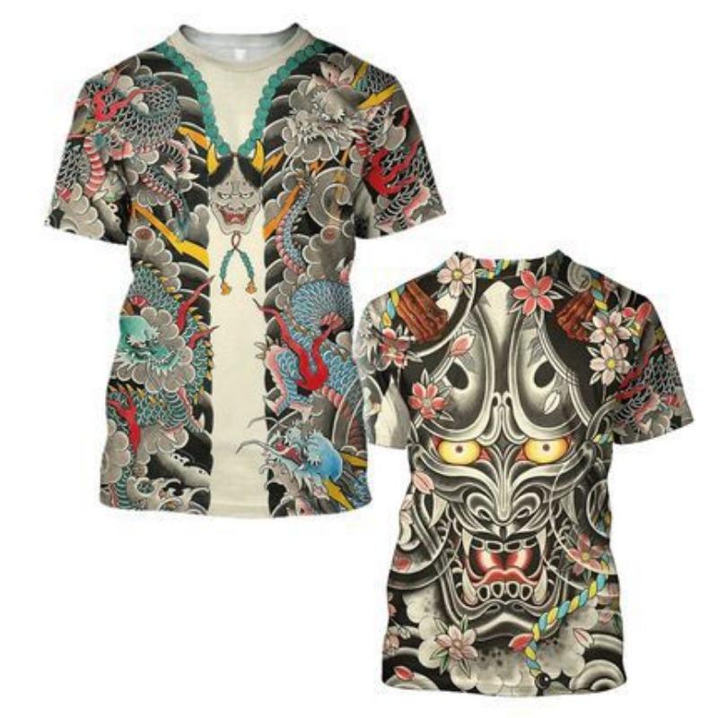 Summer Round Neck 3D Animal Patterns Print Top Fashionable Casual Short Sleeved Men's T-shirts