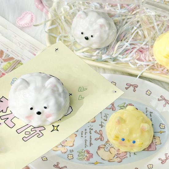 Dog Cat Dessert Squeeze Toy Stress Relief Pet Animal Shape Dessert Sensory Fidget Toy Slow Rising Hand Relaxation Decompression Stress Ball