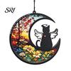 Pet Memorial Sun Catcher Acrylic Suncatcher Angel Cat Dog Panel Stained Glass Rainbow for Pets Window Hanging Ornaments Loss Sympathy Gift Lovers