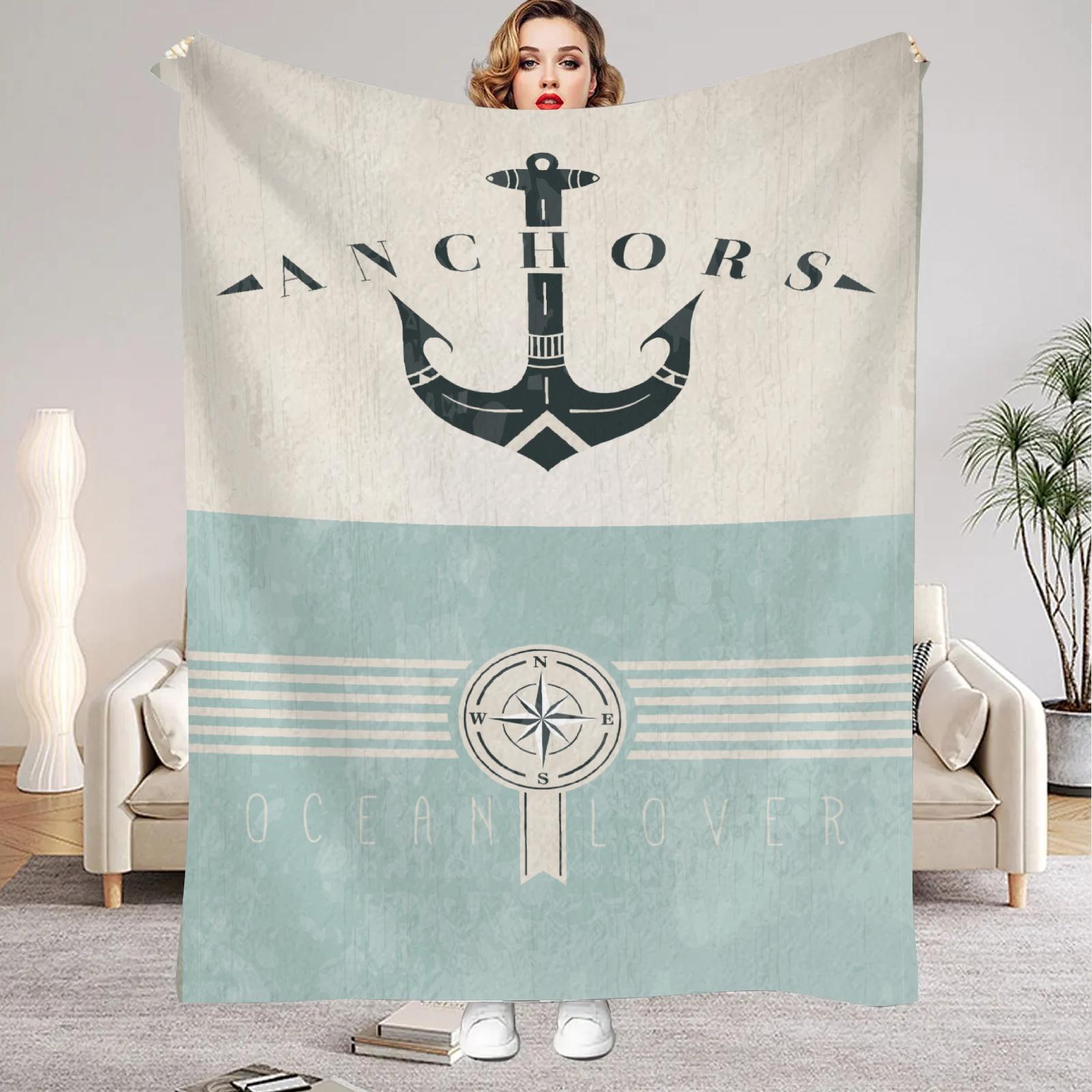 

1PC Anime Anchor Blankets 3D Printed Flannel Fleece Blanket Lightweight Cozy Throw Blanket for Couch Sofa Bedroom Camping Adults 75x100cm