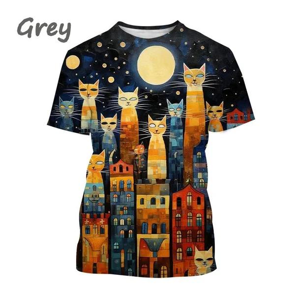 Funny Cute Cat 3D Printing T-shirt Arrivals Personality Fashion Cool Harajuku Style Street Men's and Women's Unisex T-shirts