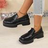 Women's Thick-Soled LoafersNew Spring British Style Shoes High-end White Square Toe Women's Shoes