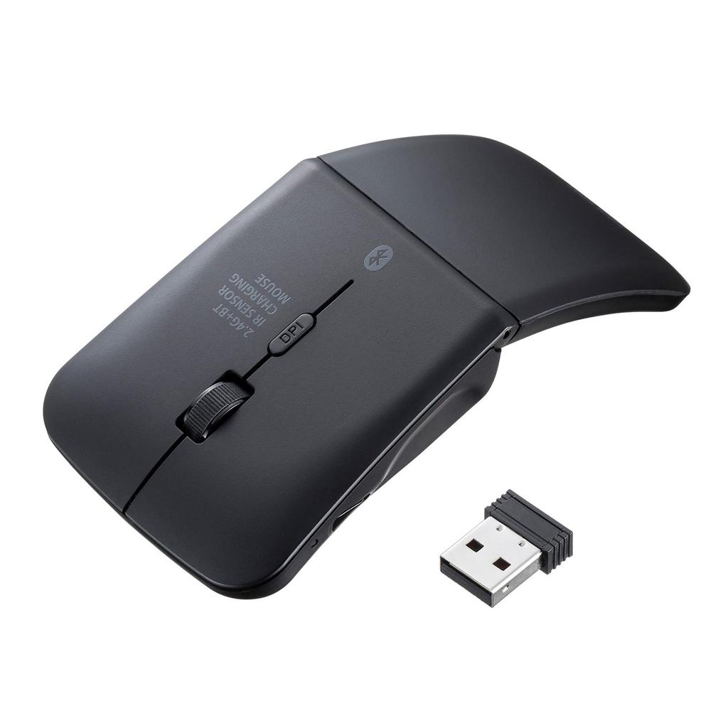 Sanwa Supply Silent Wireless IR LED Combo Mouse Slim (3 Buttons, Design) MA-WBIS3117BK