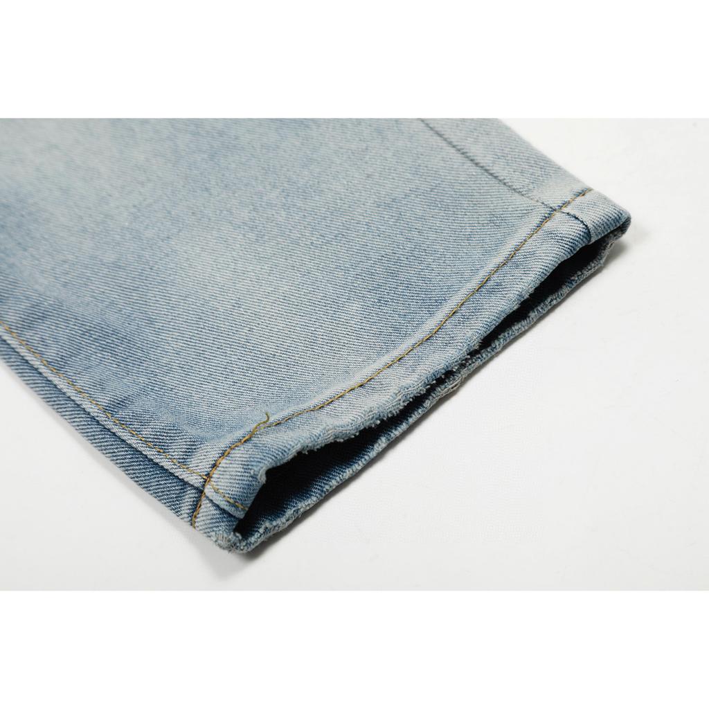 M06 Amiri Men's and Women's American Style Trendy Jeans with Fabric Patches, Holes, Embroidery, Casual and Fashionable High Street Pants