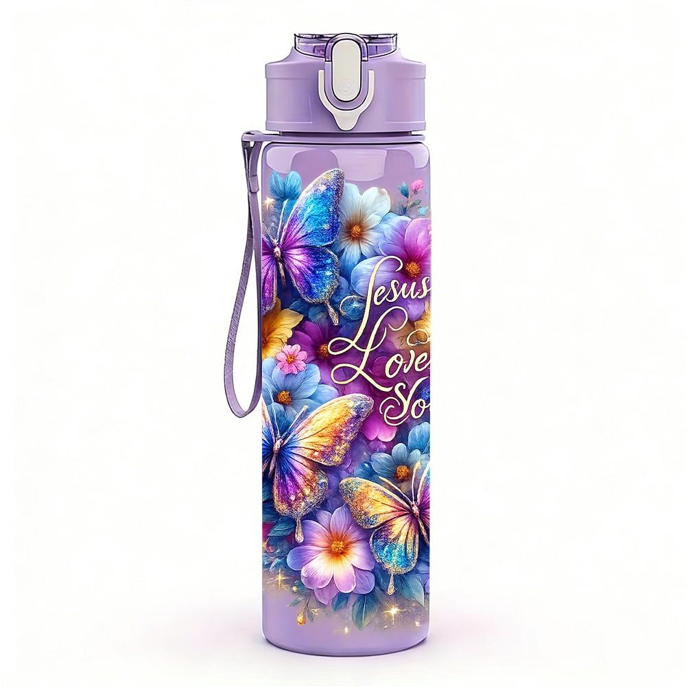 1PC Multicolor Bouquet Boho Flower Print 750ml Color Plastic Sports Water Bottle Leakproof Flip Straw Lid Suitable for Sports Office Home Use