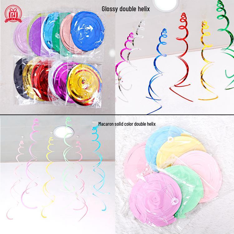 Festival & Birthday Swirl Ceiling Decorations: Hanging PVC Ornament for Windows, Corridors, and More.