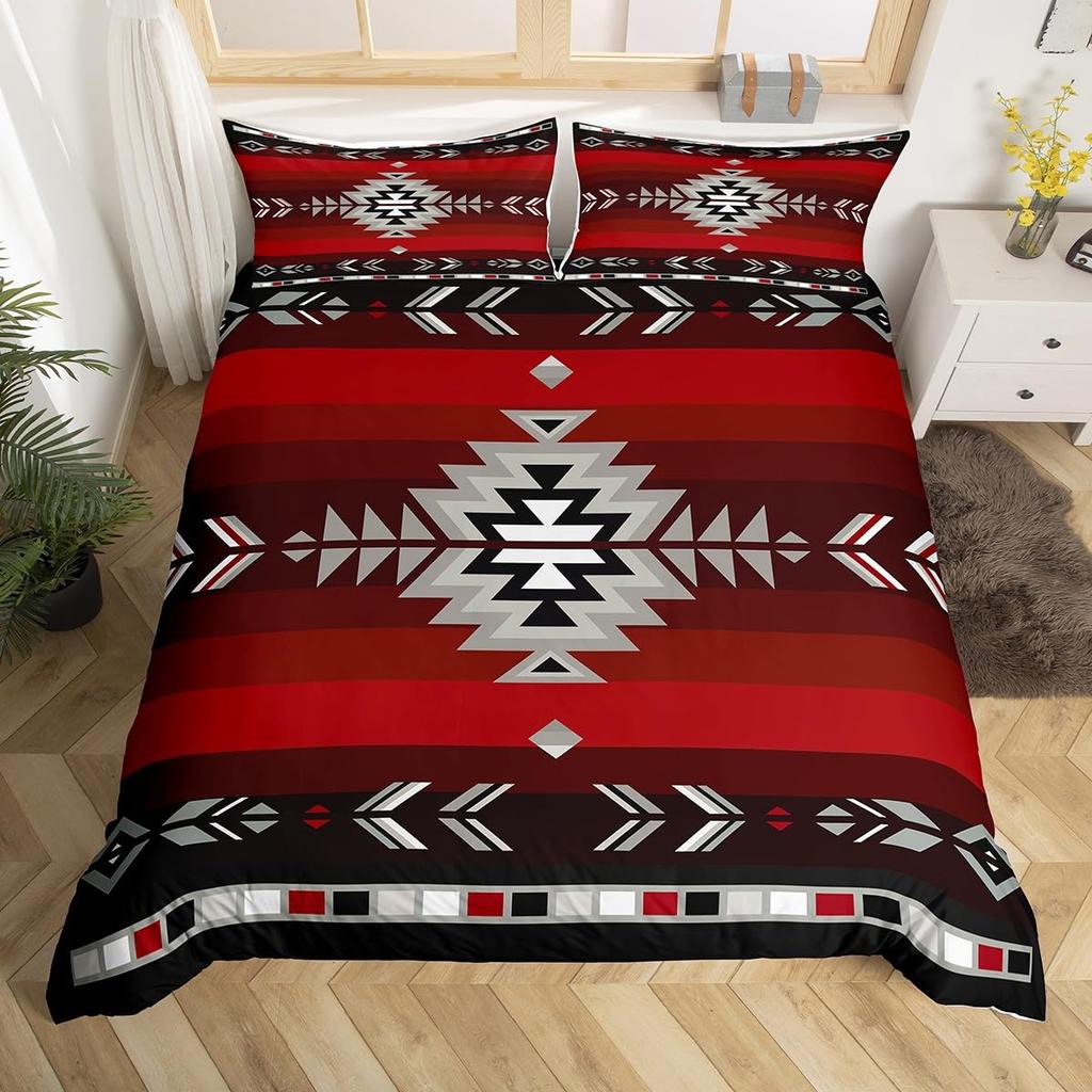 Tribal Duvet Cover Sets For Teens Queen King Lightweight Quilt Covers Western Geometric Bedding Sets Bedroom Decor No Comforter