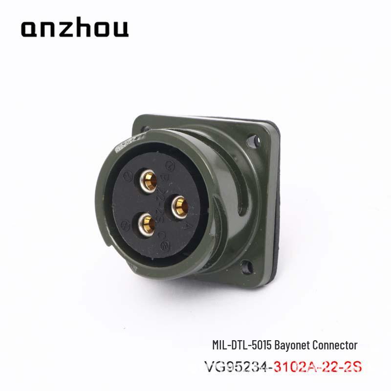 American 3-Core Military Standard Aviation VG95234-22-2P Bayonet Connector CA08COME-22-2S