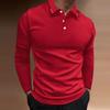 Men S Casual Long Sleeve Polo Shirt Solid Color For Daily Wear