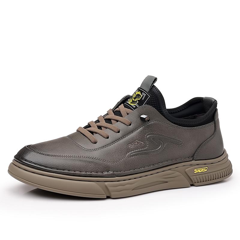 

Модная высококачественная мужская повседневная обувь из натуральной кожи, спортивная обувь для активного отдыха, деловая обувь для поездок на работу, мужские туфли-оксфорды, износостойкие 44 серый