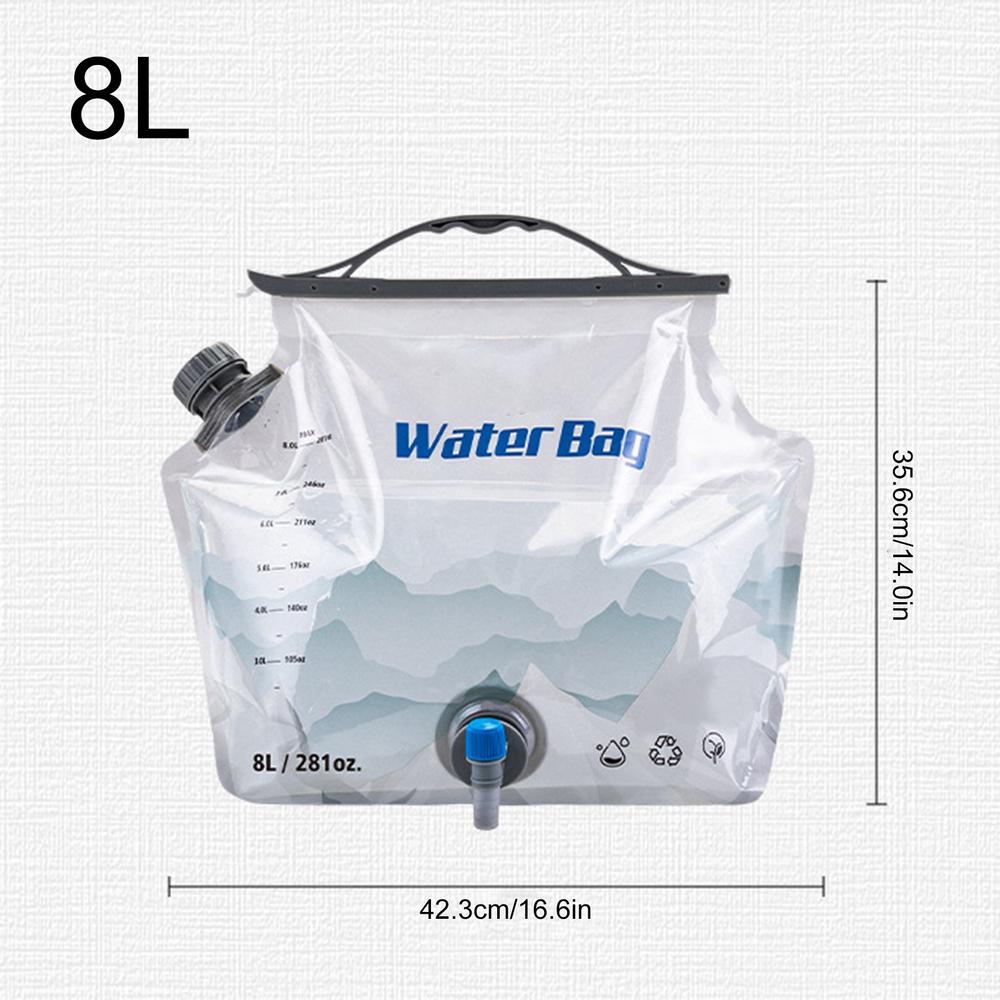 

8L Foldable Water Bag Portable Camping Water Container with Spigot Leak Proof Freezable Water Storage Jug for Outdoor Travel